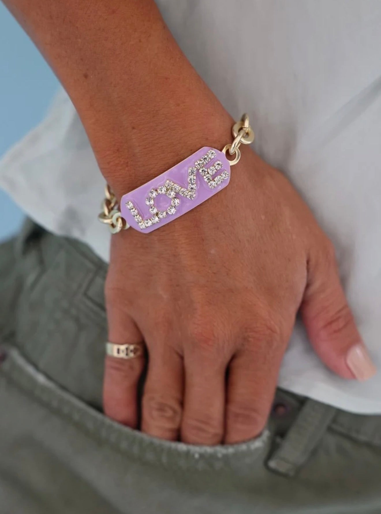 Love ID Bracelet in Enamel/Fairy Dust