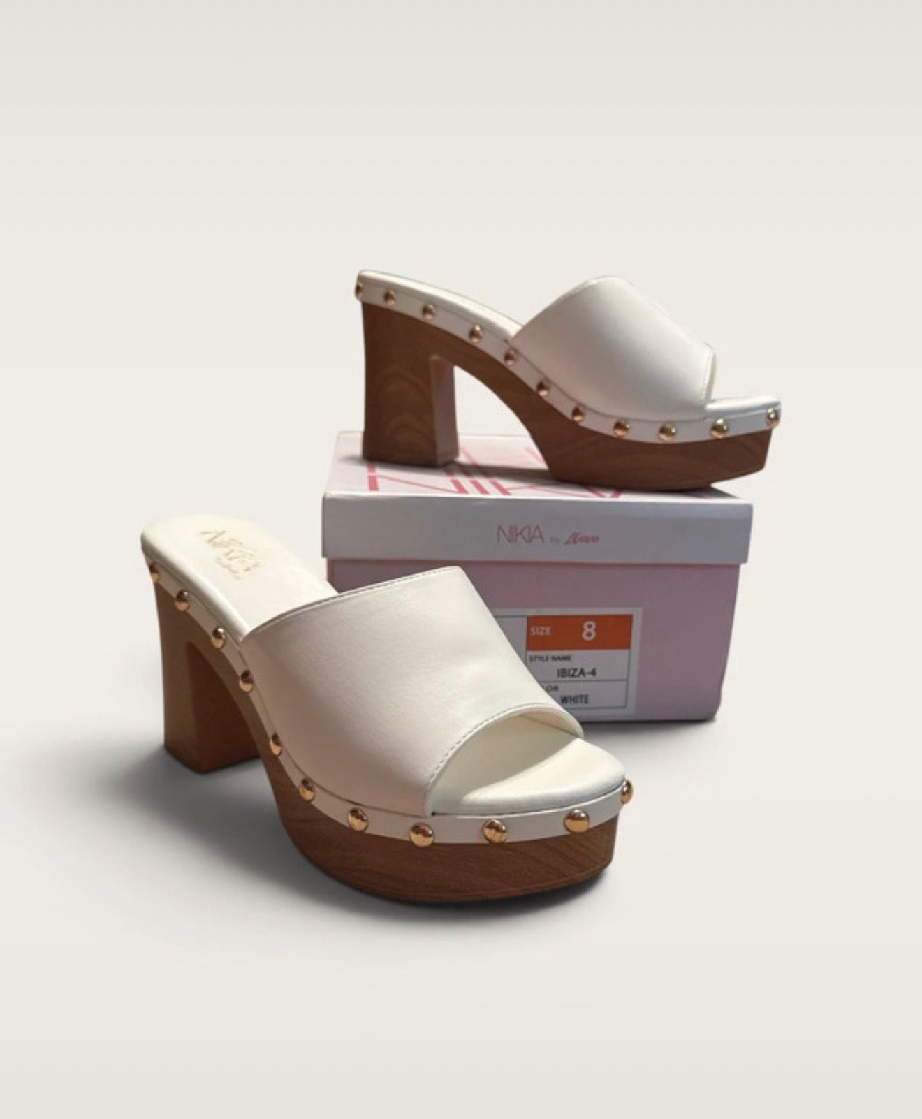 NIKIA Ibiza-4 Studded Platform Clog Mule Sandal