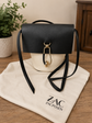 ZAC Zac Posen Belay Core Leather Crossbody Bag – Black & Cream