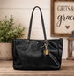 Antonio Melani Black Cowhide Leather Tote