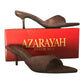 Azarayah Brown Suede Kitten Heel Slide Sandals – Size 8