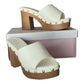 Nikia Cream Studded Platform Clog Sandals