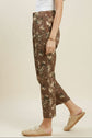 Umgee Floral Print Wide Leg Cropped Pants