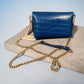 German Fuentes Genuine Italian Leather Croc-Embossed Crossbody Pouch