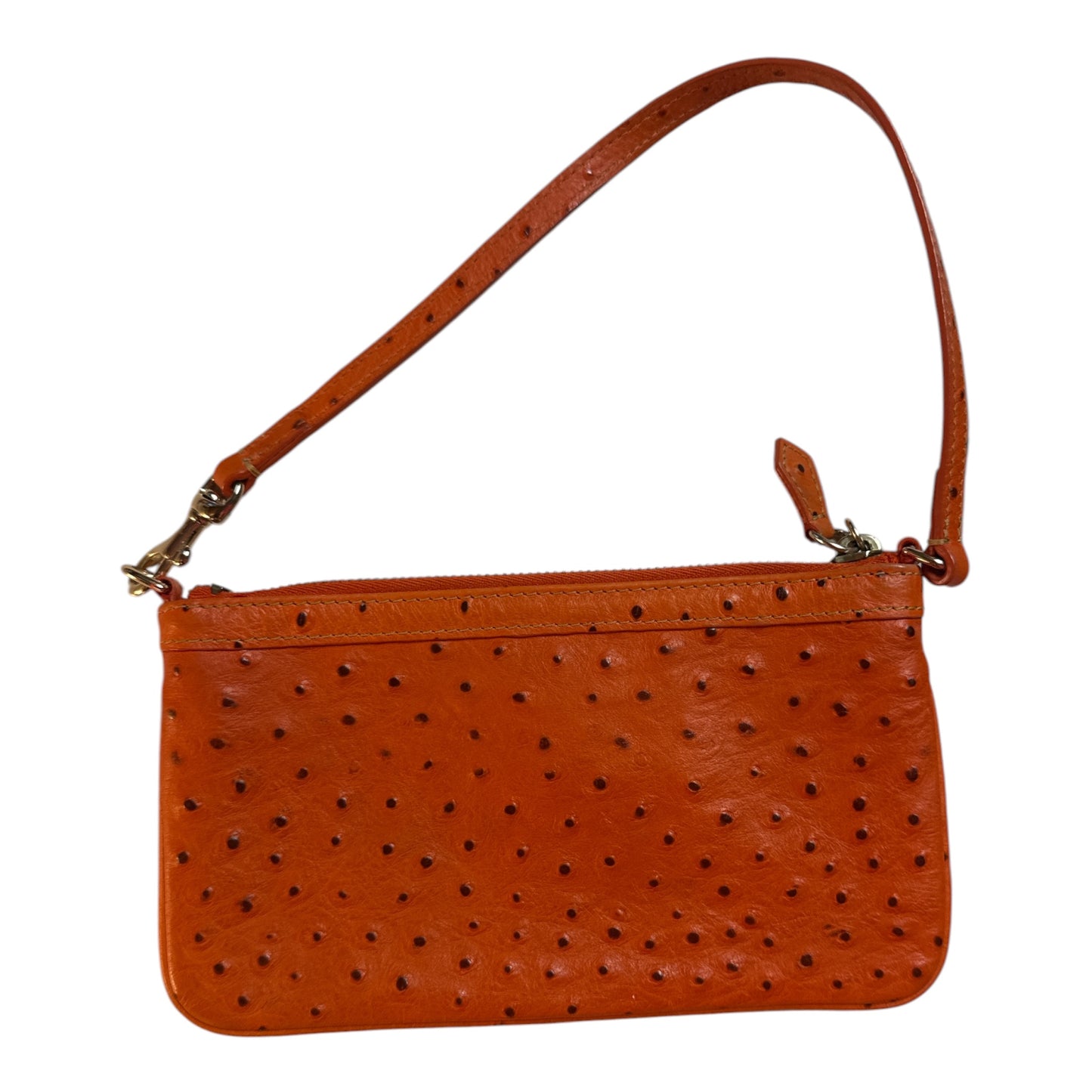 Dooney & Bourke Orange Ostrich-Embossed Wristlet