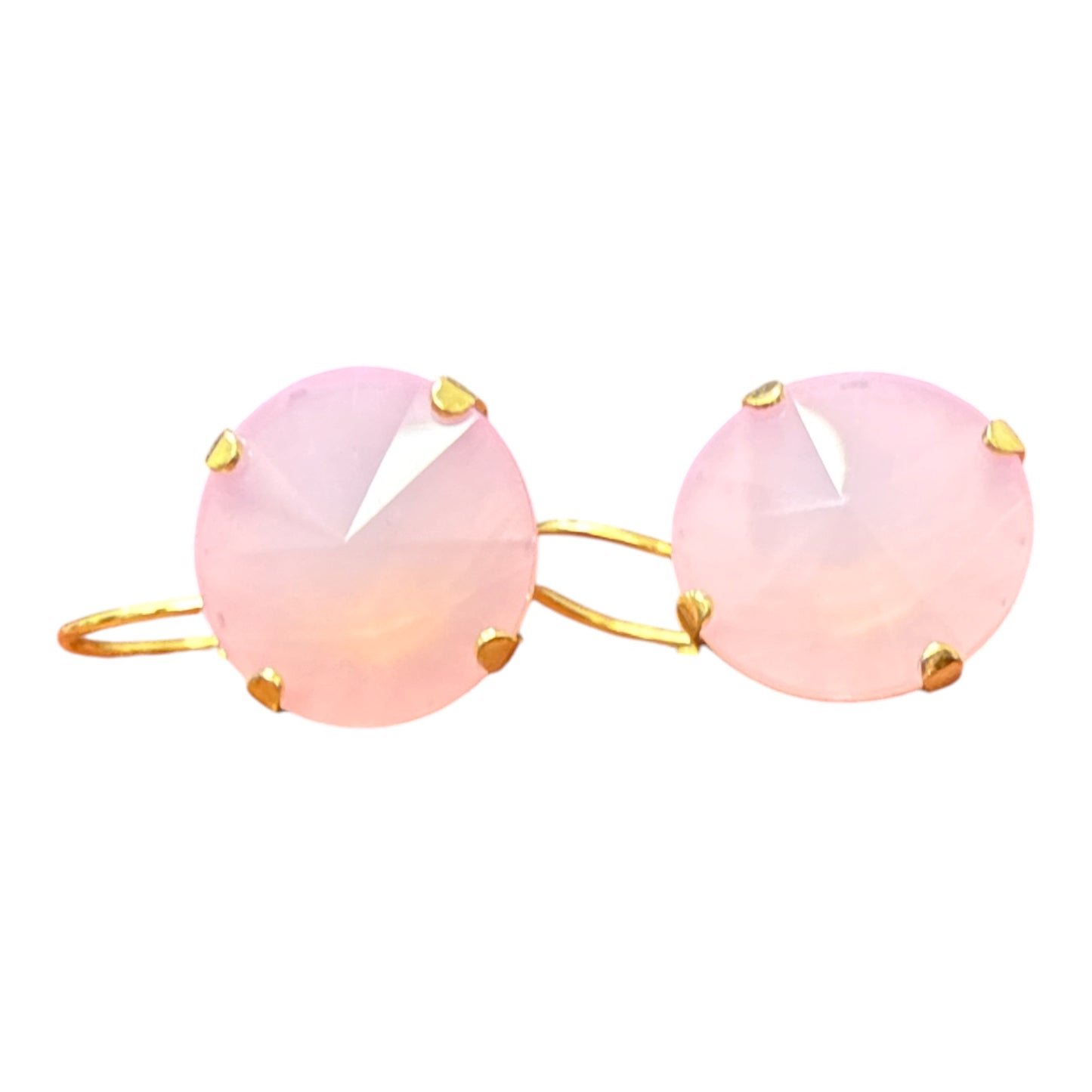 TOVA Caitlin Round Hook Earrings – Petal Pink