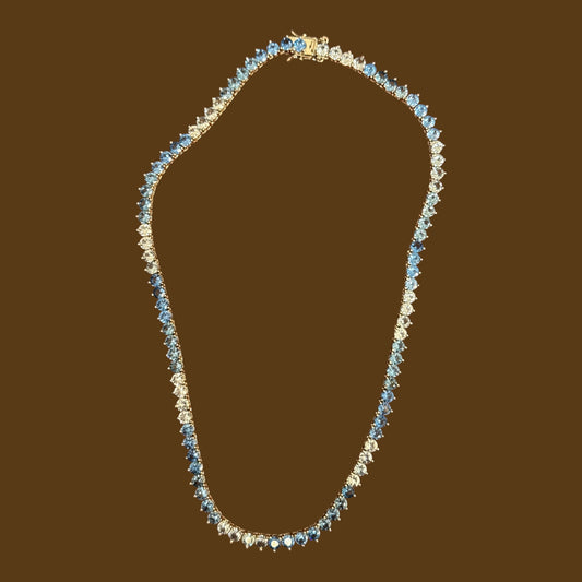 Tova Tennis necklace in Silver & Light Sapphore