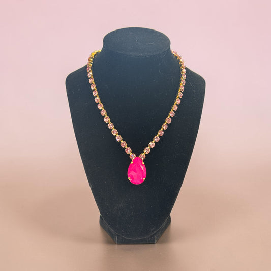 TOVA Melinda Necklace – Electric Pink