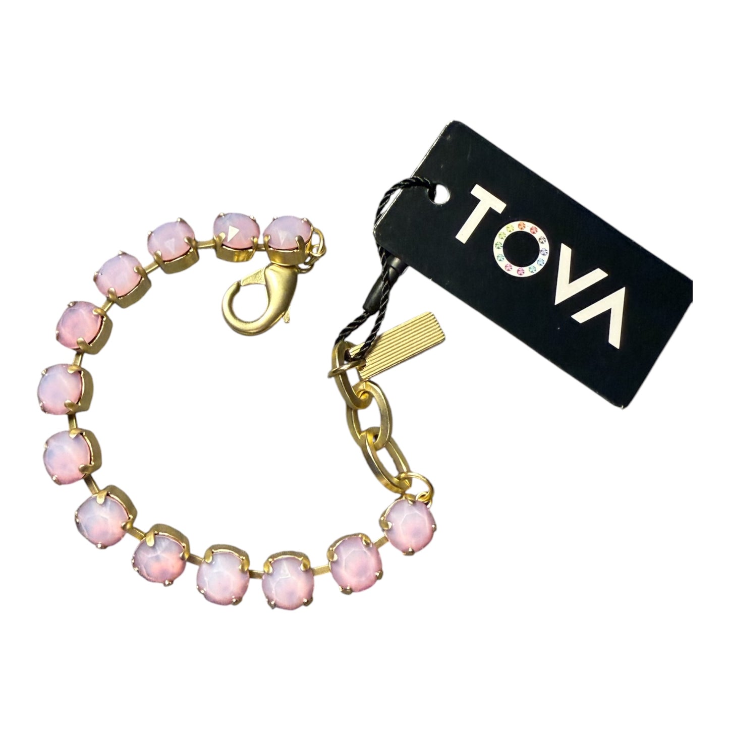 TOVA Custom Bracelet — White Opal Burgundy in Gold