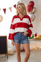 Oversized Gameday Rugby Stripe Sweater