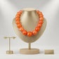 High Gloss Pearlescent Orange 24mm Bead Necklace