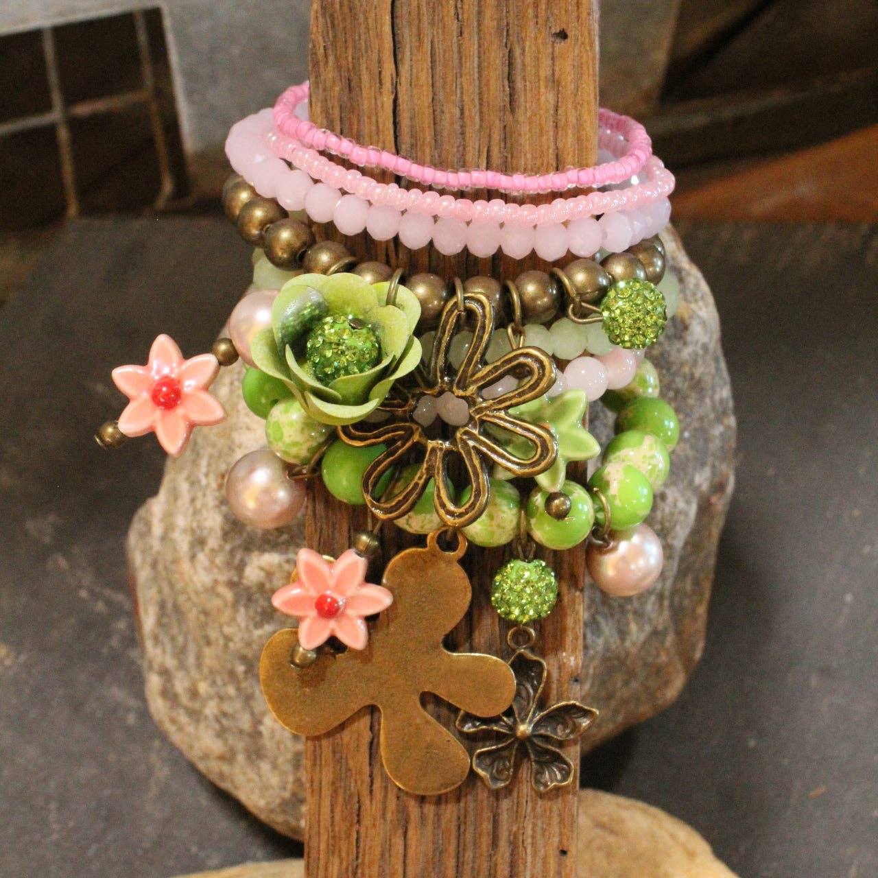 Color Explosion Summer Breeze Flower Charm'd Bracelet Set