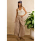 FRENCH TERRY OUT SEAM DETAIL TULIP HEM PANTS