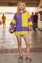 Oversized LSUColor Block Top