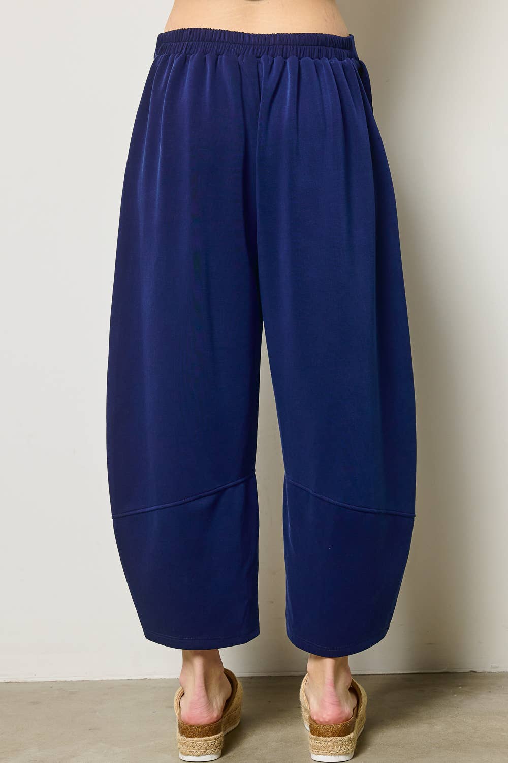 Charlotte Avery Black Scuba Relaxed Barrel Leg Pants