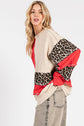 LEOPARD PATCHWORK OVERSIZED SWEATSHIRT
