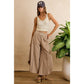 FRENCH TERRY OUT SEAM DETAIL TULIP HEM PANTS