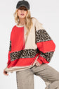 LEOPARD PATCHWORK OVERSIZED SWEATSHIRT