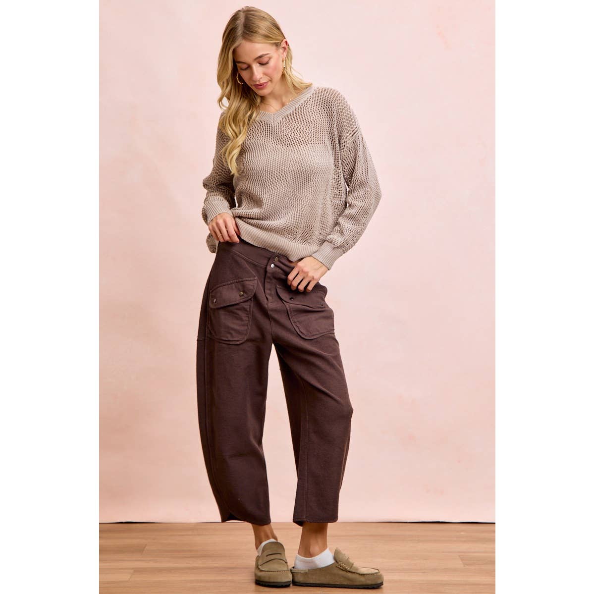 WASHED TERRY PANTS WITH POCKETS