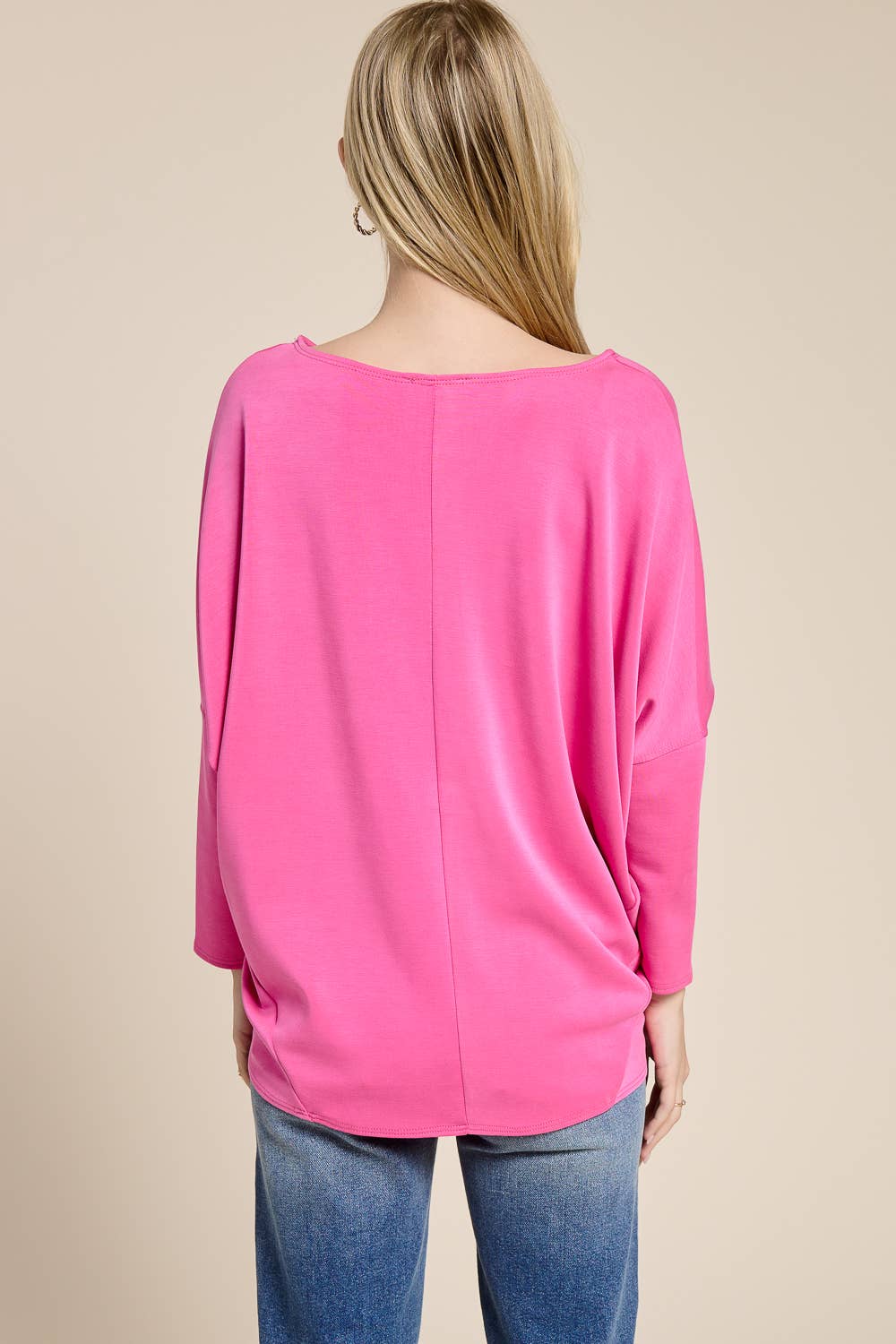 Fushia Signature Scuba Dolman Top