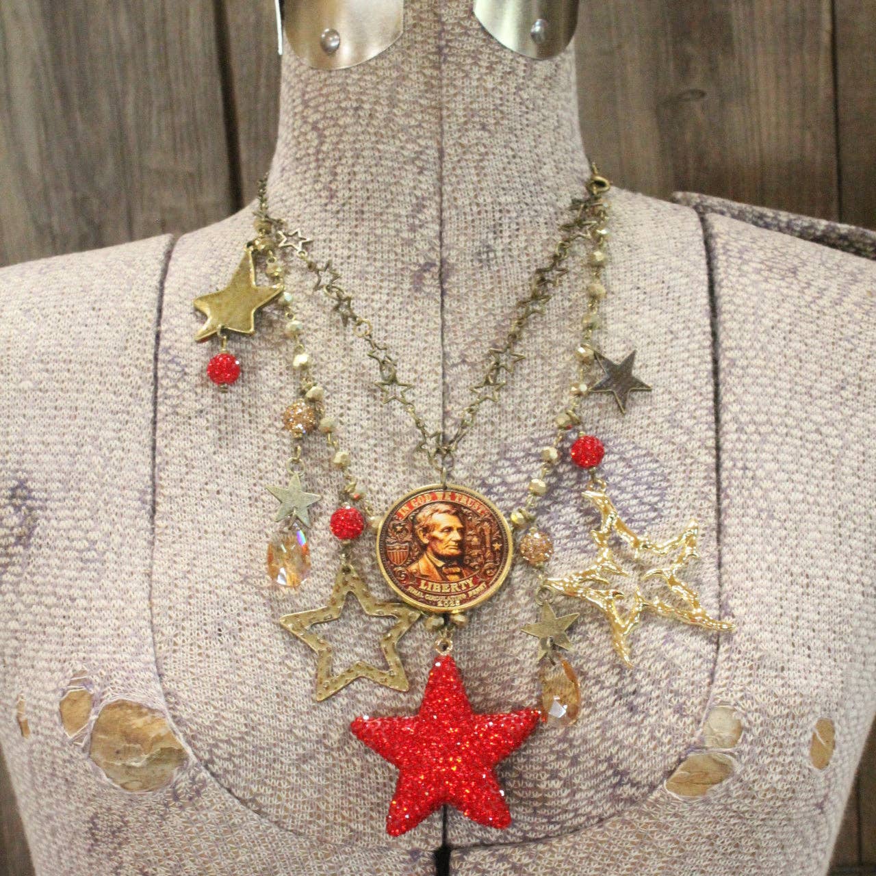 In God We Trust Golden Charm'd Necklace
