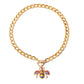 Multicolored Rhinestone Bee Toggle Necklace