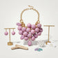 Chunky Pink Crackle Bead Chainmaille Bib Necklace