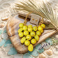 Chunky Yellow Crackle Bead Chainmaille Bib Necklace