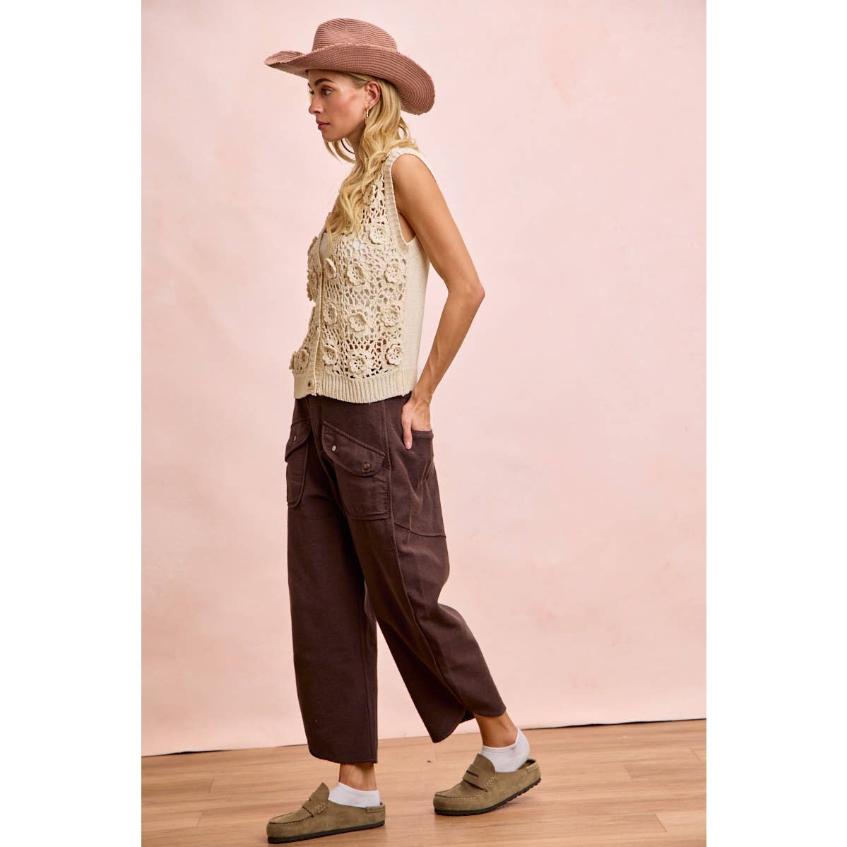 WASHED TERRY PANTS WITH POCKETS