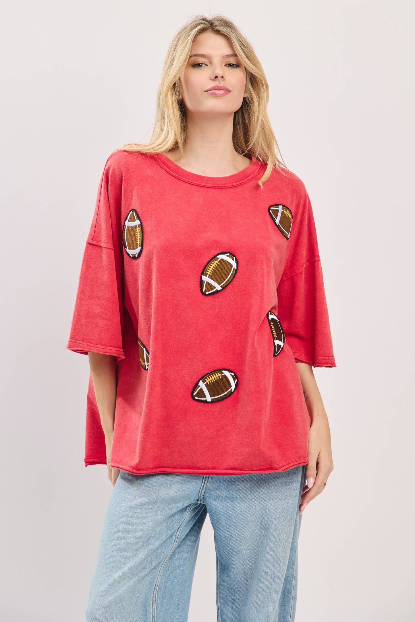 Vintage Football Patch Gameday Oversized Tee