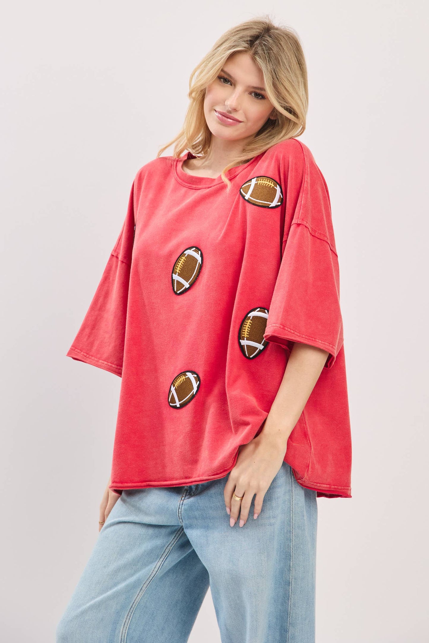 Vintage Football Patch Gameday Oversized Tee